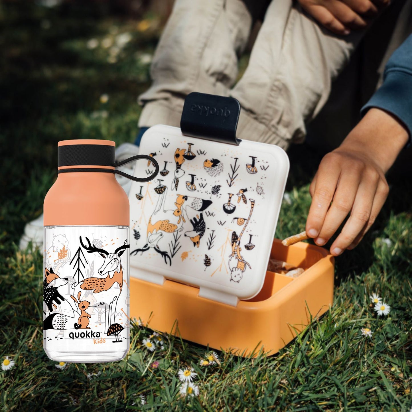 Bundling Set Quokka Sandwich Box & Quokka Ecozen Bottle Ice With Strap 430ml - Tempat Makan - Botol Minum Anak