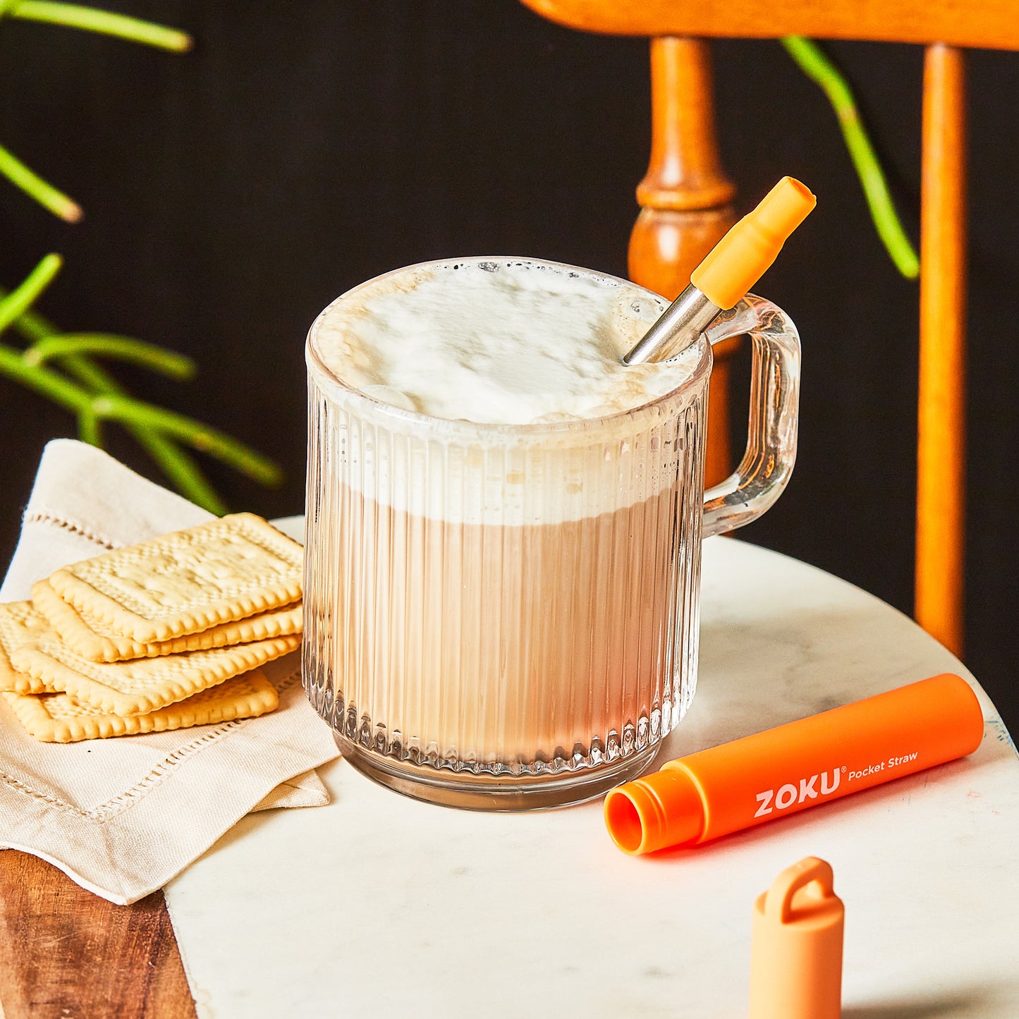 Zoku Two Tone Pocket Straw - Sedotan Aluminium, Sedotan Reusable, Alat Minum, Utensils