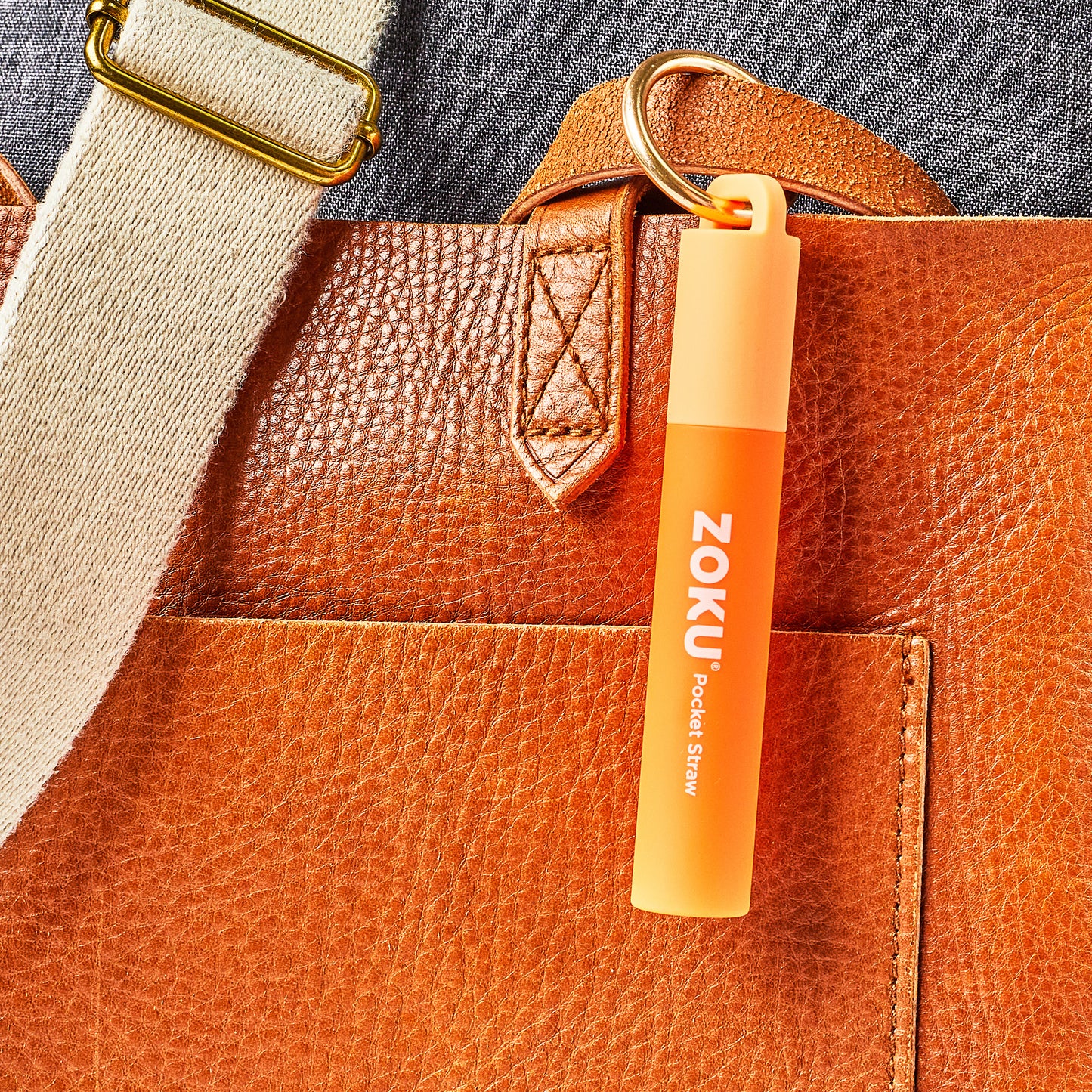 Zoku Two Tone Pocket Straw - Sedotan Aluminium, Sedotan Reusable, Alat Minum, Utensils