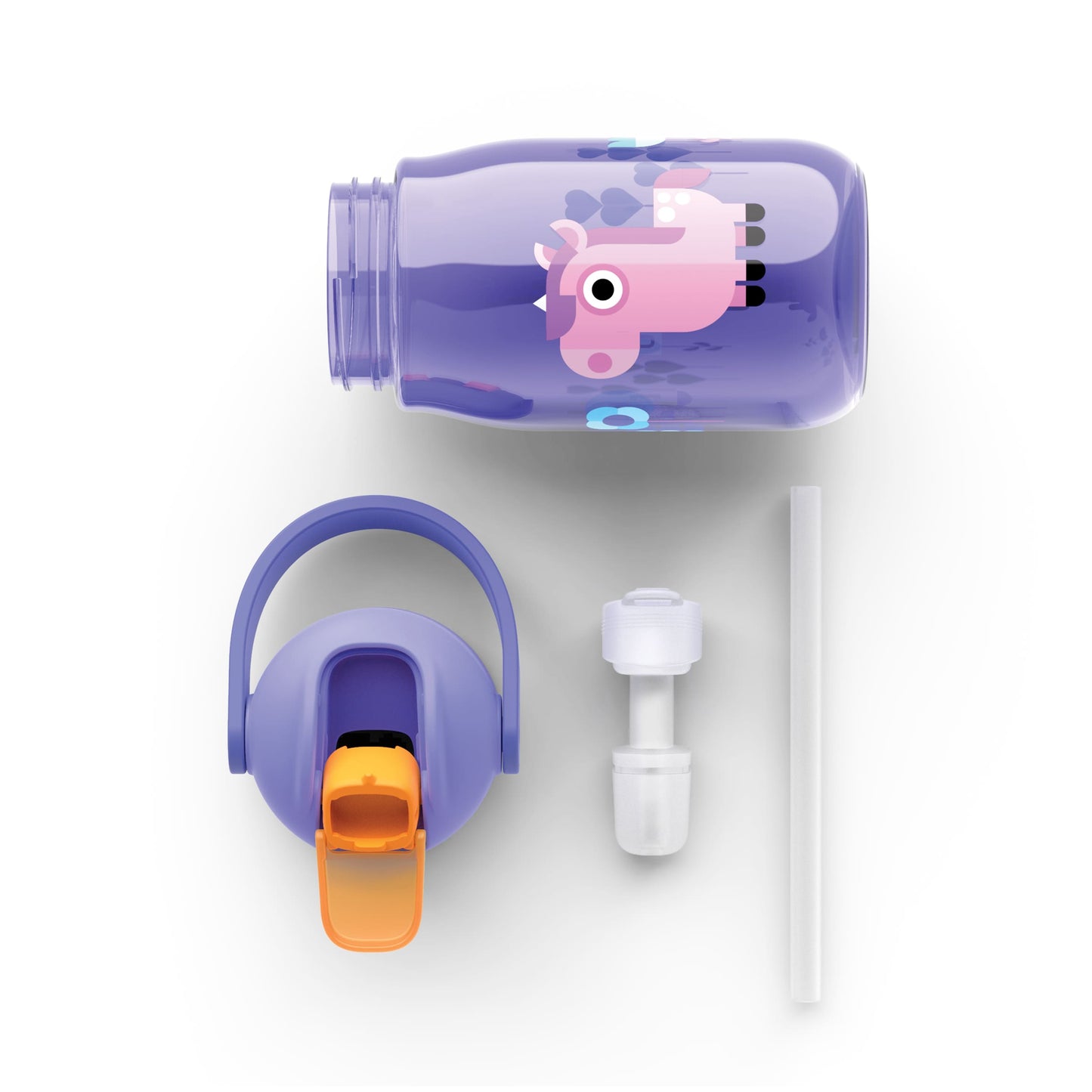 Zoku Kids Flip Straw Bottle - Botol Minum Anak / Botol Minum Sedotan / Botol Minum Anak anti tumpah