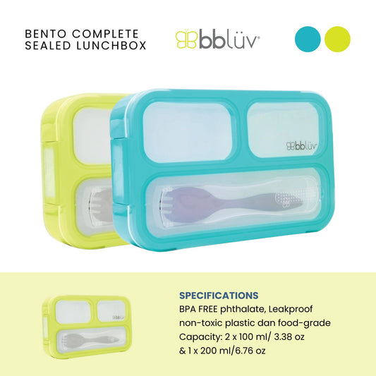 Bbluv Bento Complete Sealed Lunchbox - Kotak Makan Anak Anti Bocor