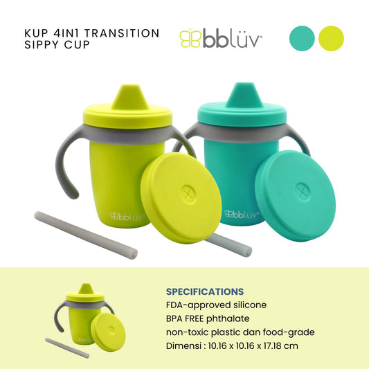 Bbluv Kup 4in1 Transition Sippy Cup - Gelas Anak 4 Mode Fungsi