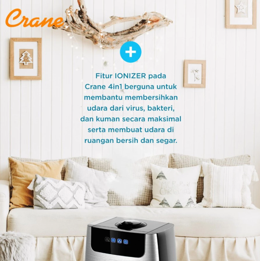 Crane 4in1 Humidifier + Air Purifier with ionizer and remote control - Pelembab dan Pembersih Udara