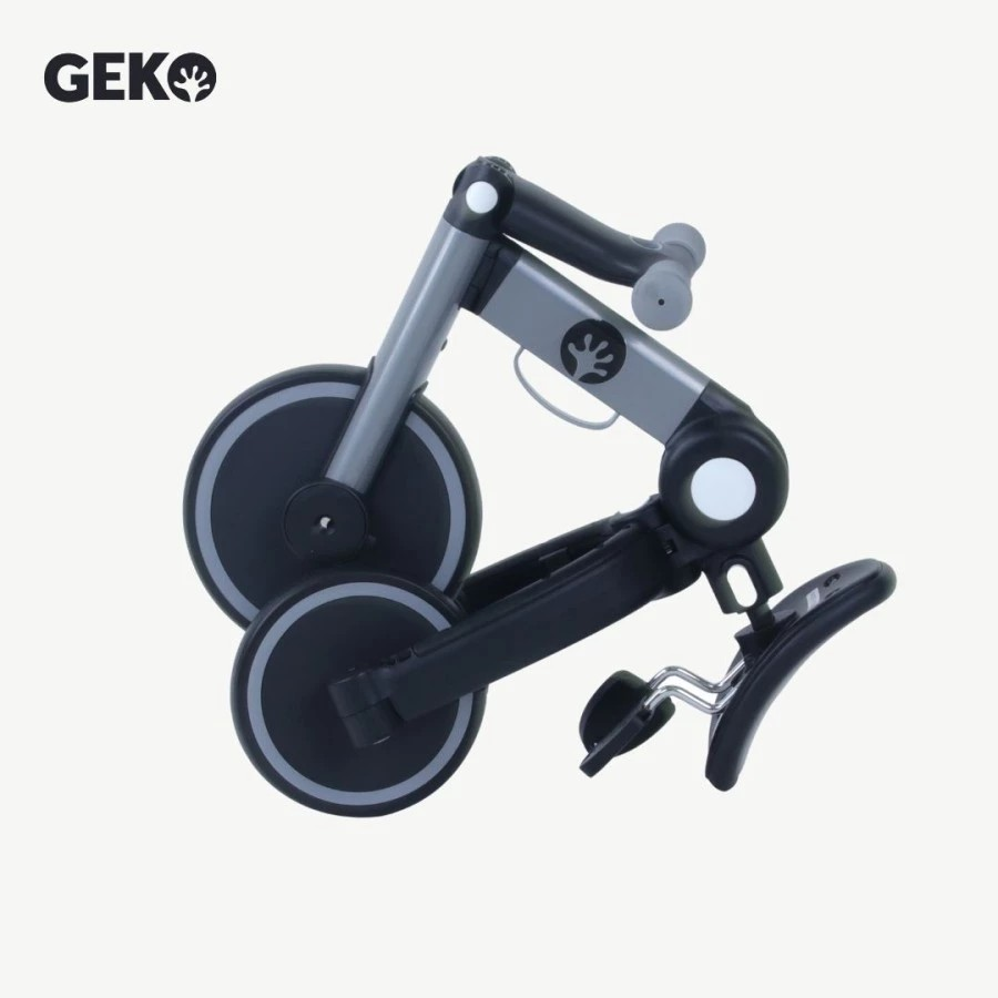 Geko 5in1 Compact Folding Trike Yellow With Stick
