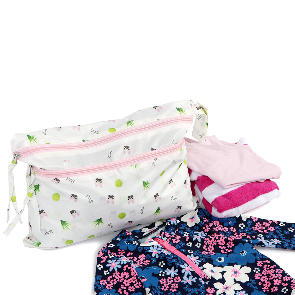 Melii Baby Wet Bag Bulldog Pattern - tas waterproof atau tahan air