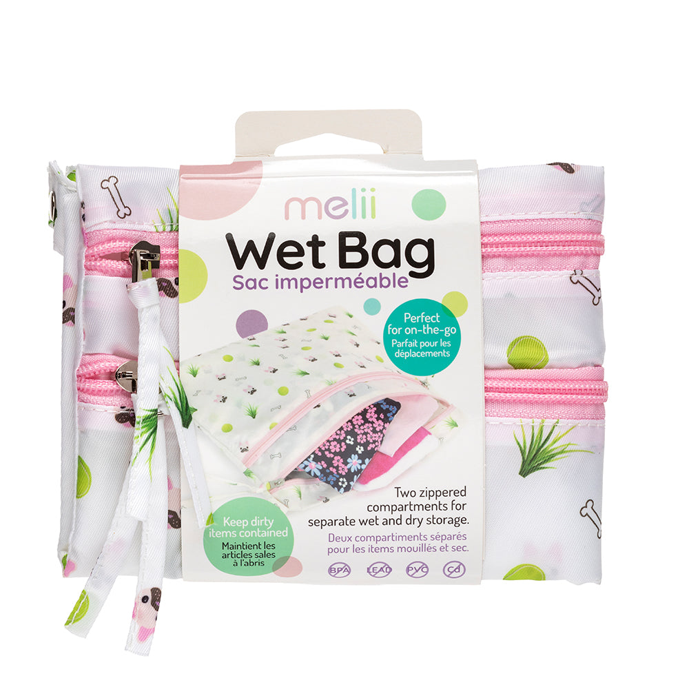 Melii Baby Wet Bag Bulldog Pattern - tas waterproof atau tahan air