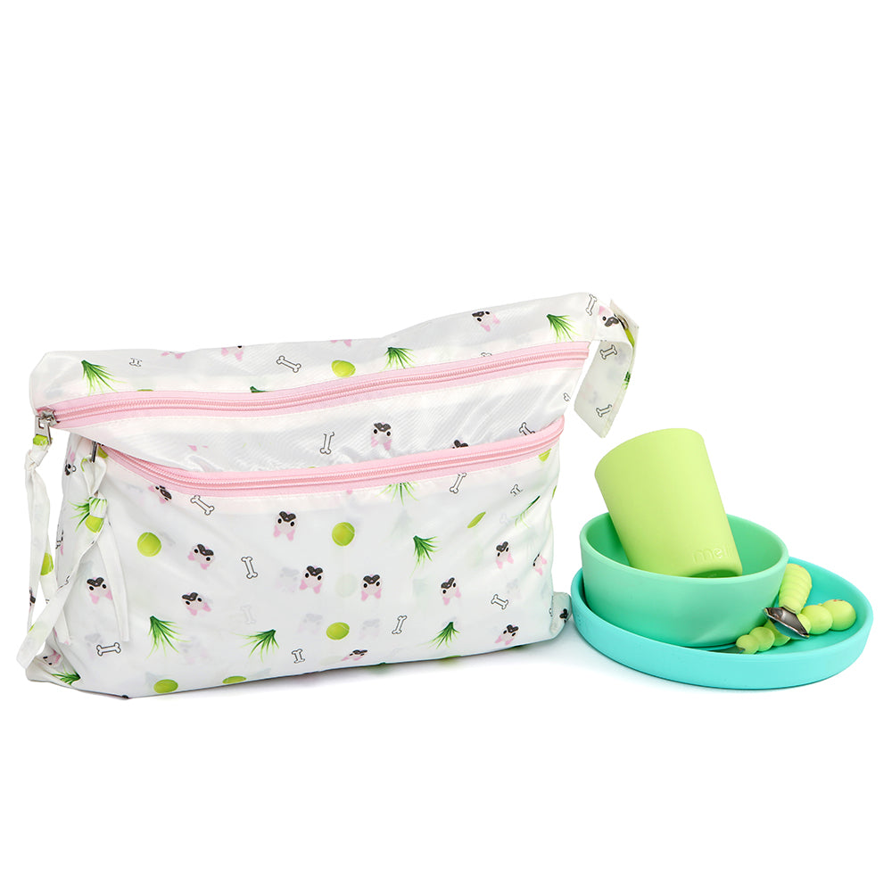 Melii Baby Wet Bag Bulldog Pattern - tas waterproof atau tahan air