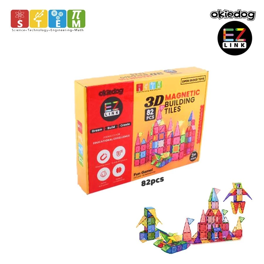 Okiedog Ezlink 3D Magnetic Building Tiles