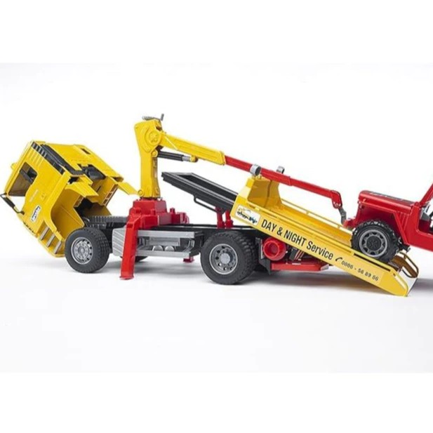 Bruder 2750 MAN TGA Breakdown Truck with Cross Country Vehicle - Mainan Miniatur Truk Derek