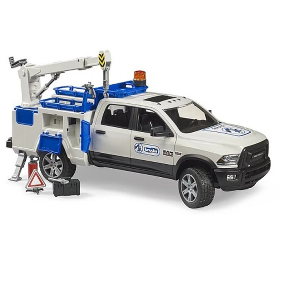 Bruder 2509 RAM 2500 Service Truck with Rotating Beacon - Mainan Miniatur Truk Servis