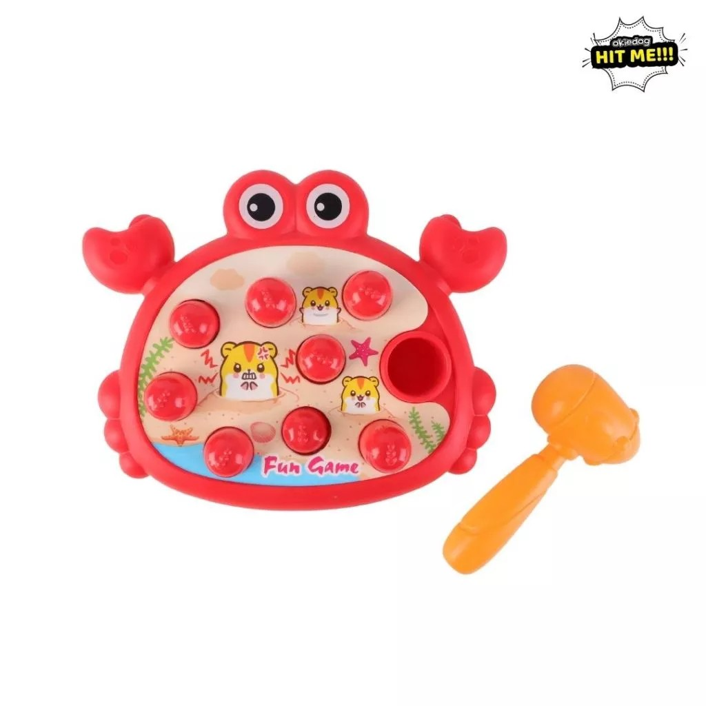 Okiedog Hit Me Giant Crab - Mainan Pukul Palu Hewan Kepiting Lucu