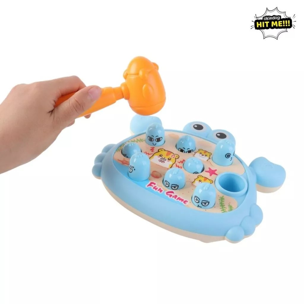 Okiedog Hit Me Giant Crab - Mainan Pukul Palu Hewan Kepiting Lucu