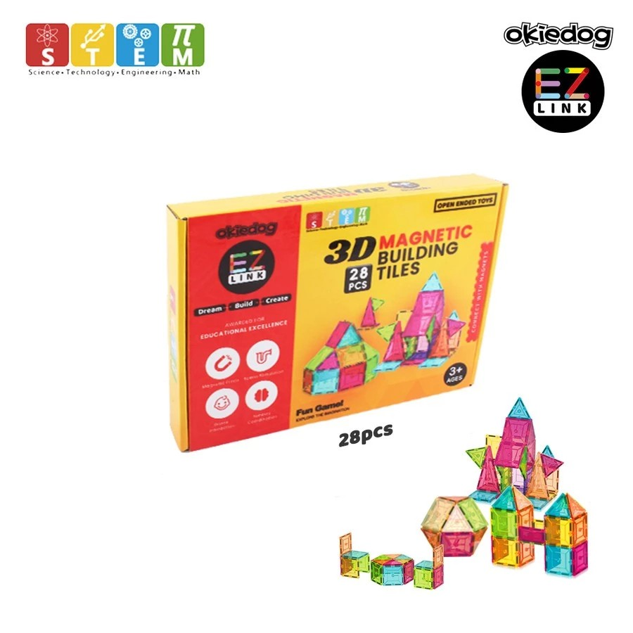 Okiedog Ezlink 3D Magnetic Building Tiles