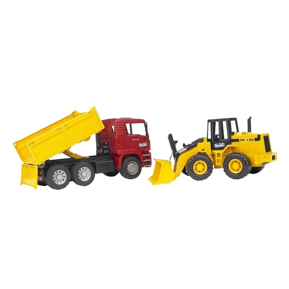 Bruder 2752 MAN TGA Construction Truck and FR 130 Articulated Road Loader - Mainan Miniatur Truk Proyek