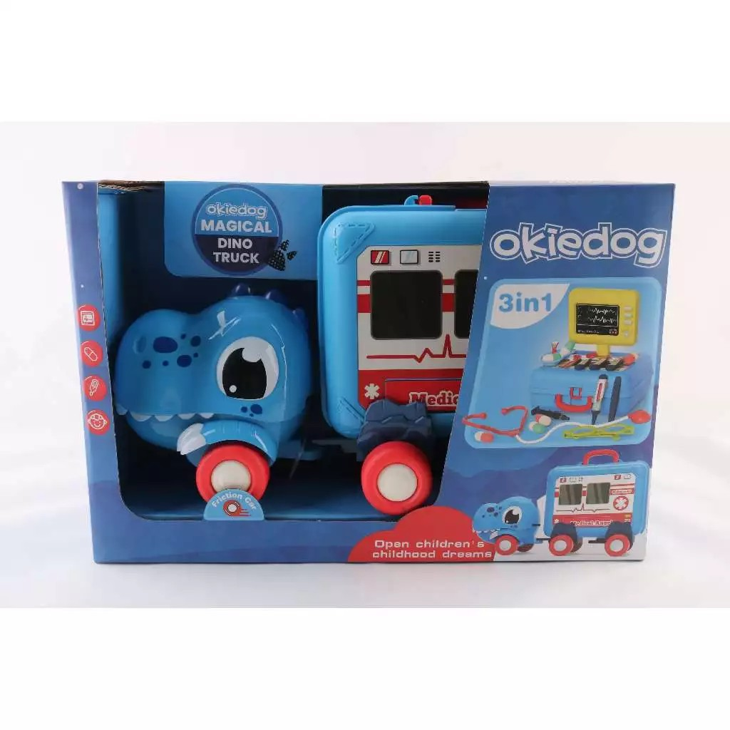 Okiedog Magical Dino Truck Playhouse - Mainan Bongkar Pasang Edukasi Anak