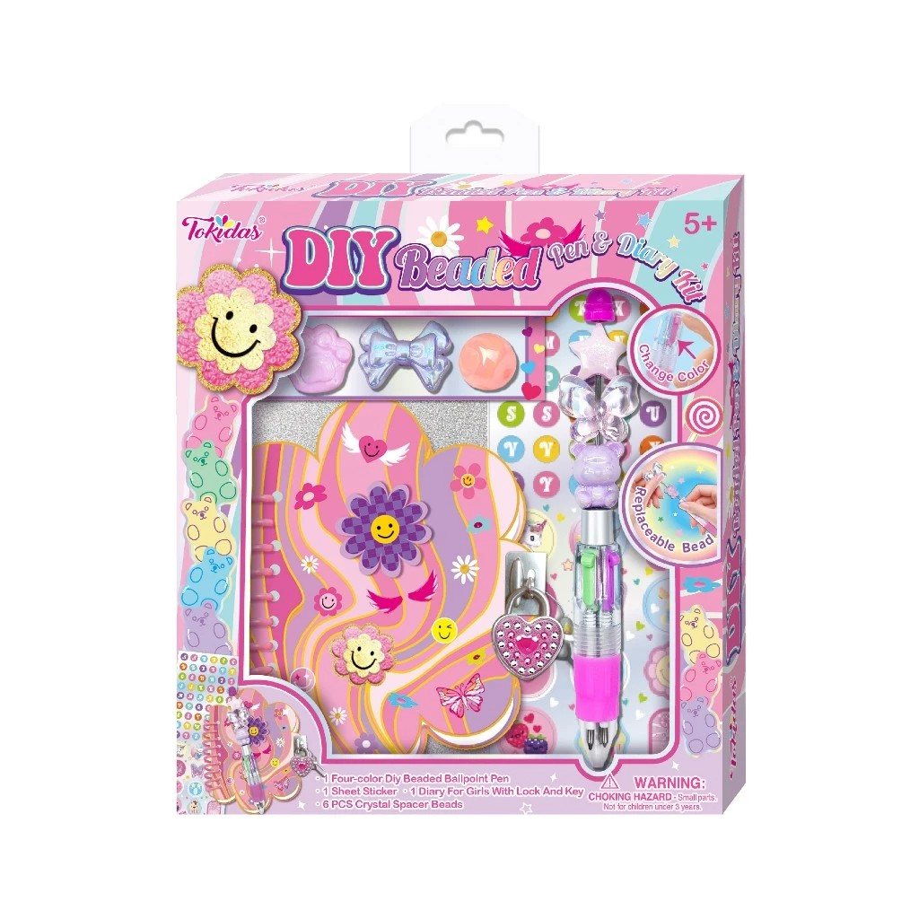 Tokidas Personalized D.I.Y Beaded Diary&Mug Set (Small Size) - Buku Catatan Aesthetic Diary/Buku Tulis Sekolah Anak