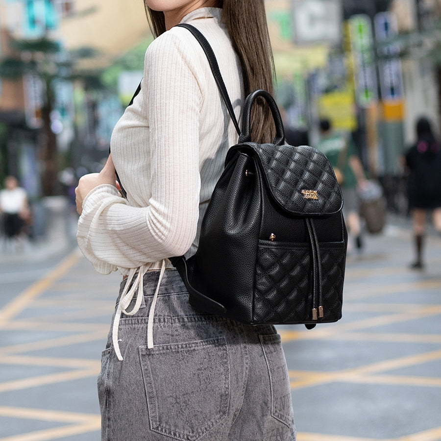 Mesuca Disney Backpac Mickey Black Pattern - Tas Ransel Disney Wanita