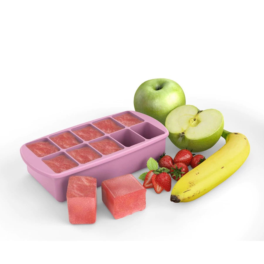 Melii Baby Silicone Baby Food Freezer Tray with Lid - Pink,Mint,Grey silikon tempat membuat es