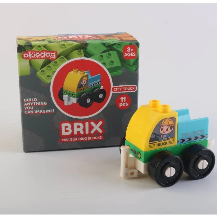 Okiedog Brix Road Rescue Truck Car 11pcs - Mainan DIY Balok Susun Puzzle