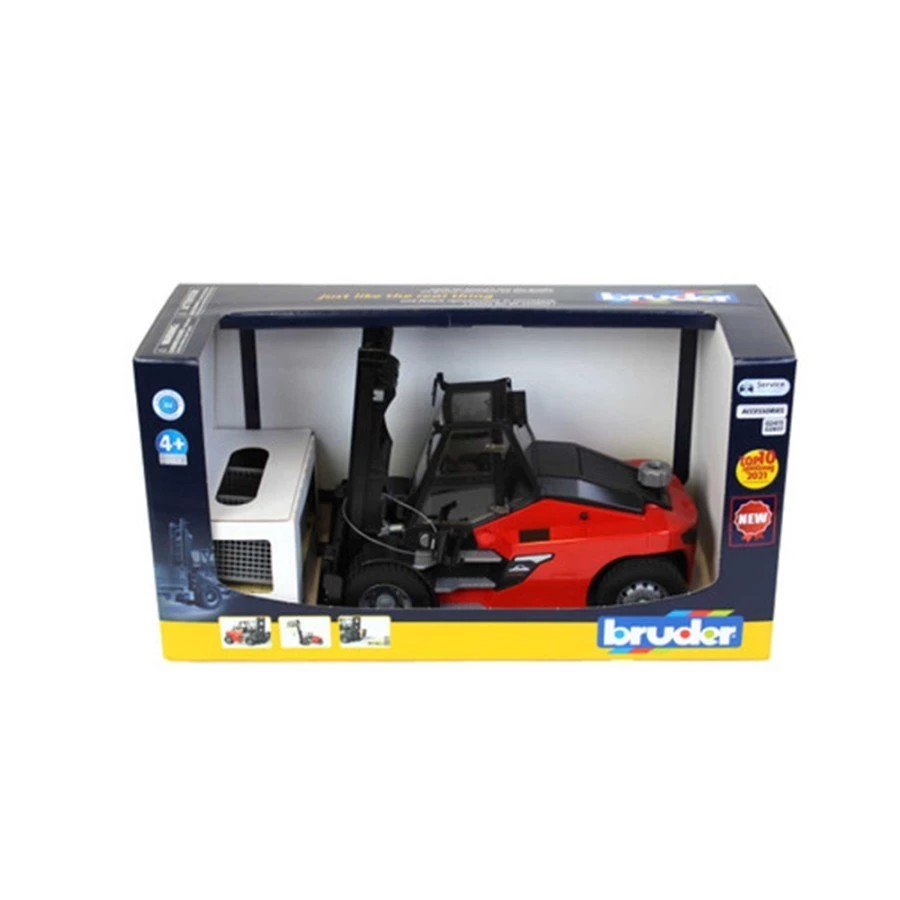 Bruder 2513 Linde HT160D Forklift Pallet & 3 Pallet - Mainan Miniatur Truk Pengangkut
