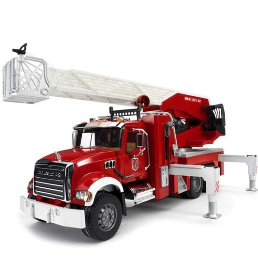 Bruder 2821 MACK Granite Fire Engine with Slewing Ladder and Water Pump - Mainan Miniatur Truk Pemadam Kebakaran