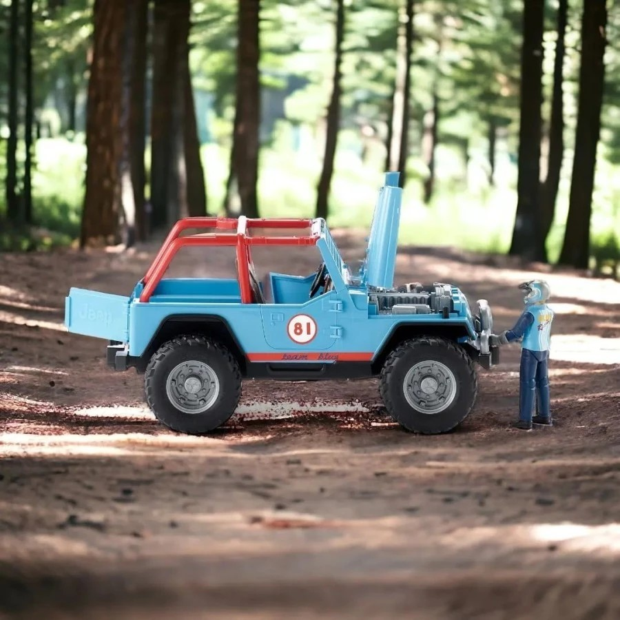Bruder 2541 Jeep Cross Country Racer Blue with Driver - Mainan Miniatur Mobil Balap & Pengemudi