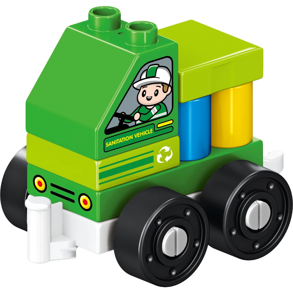 Okiedog Brix Garbage Truck Fast Racing 16pcs - Mainan DIY Balok Susun Puzzle
