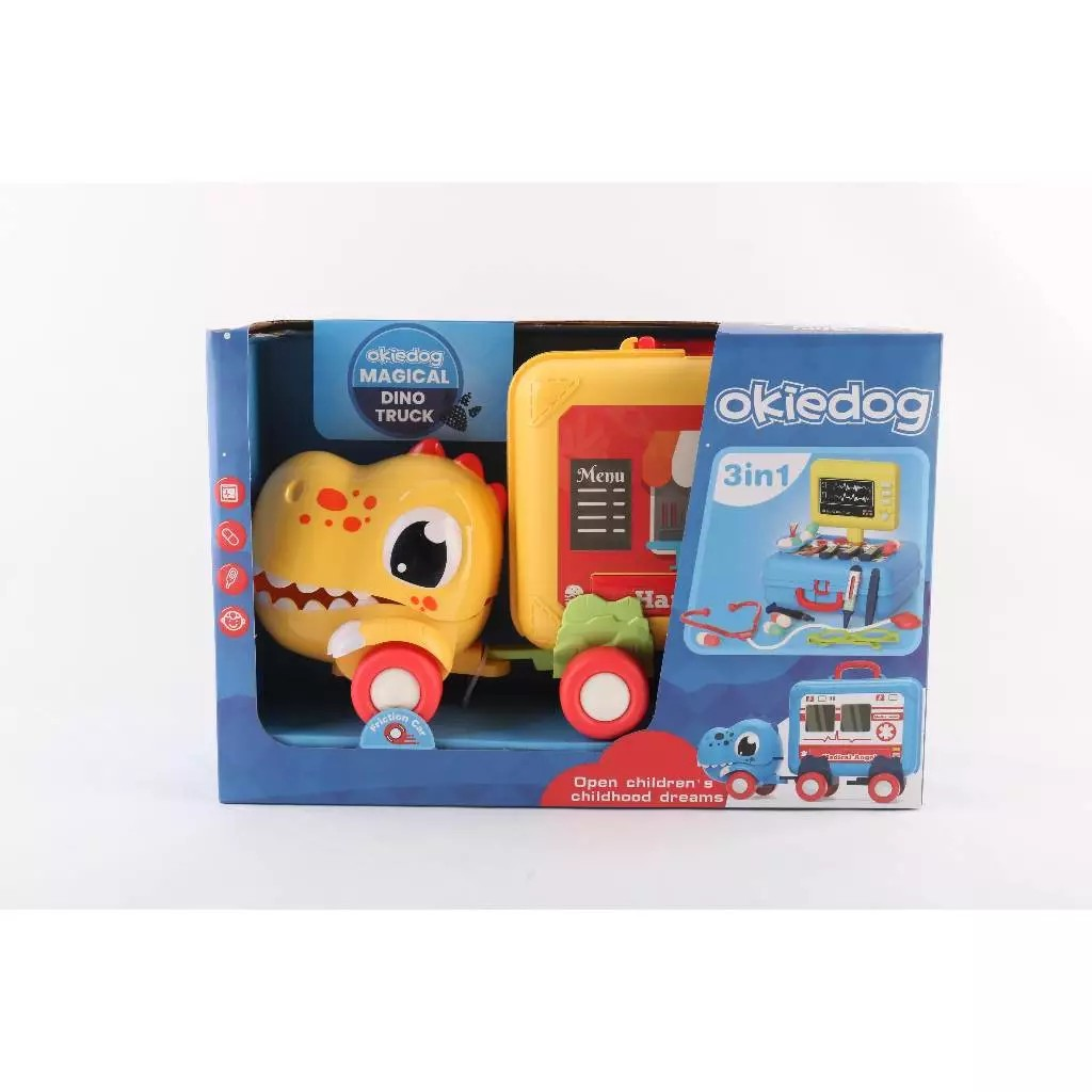 Okiedog Magical Dino Truck Playhouse - Mainan Bongkar Pasang Edukasi Anak