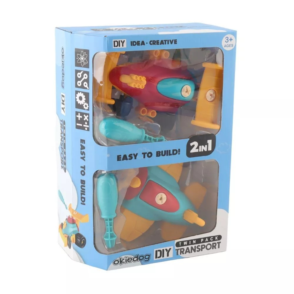 Okiedog DIY Transport Twin Pack - Mainan Edukasi Anak Bongkar Pasang