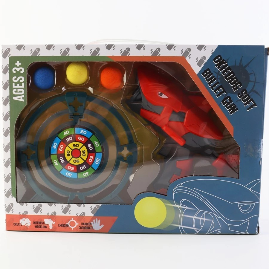 Okiedog Shark Soft Bullet Gun - Mainan Tembakan Anak Karakter Hiu