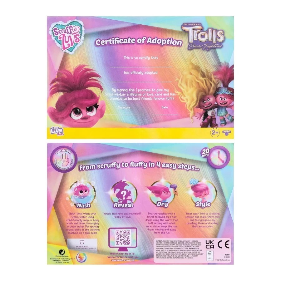 Scruff A Luvs Little Live SAL Trolls - Mainan Boneka Hewan Peliharaan Surprise