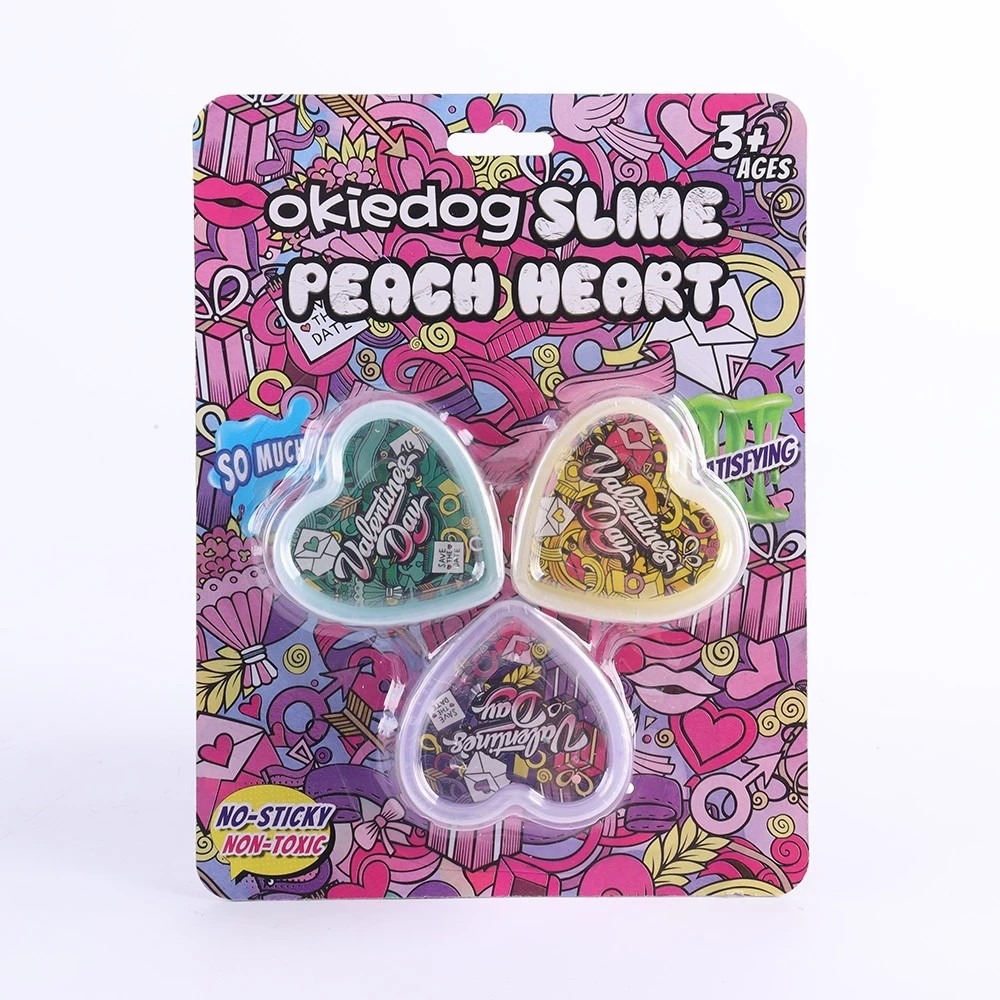 Okiedog Slime Peach Heart Puff Crystal Mud - Mainan Edukasi & Sensorik Anak
