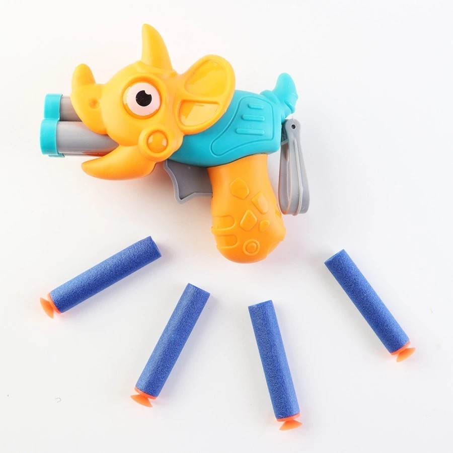 Okiedog Triangle Dragon Three Hole Soft Bullet Gun - Mainan Tembakan Anak Karakter Naga