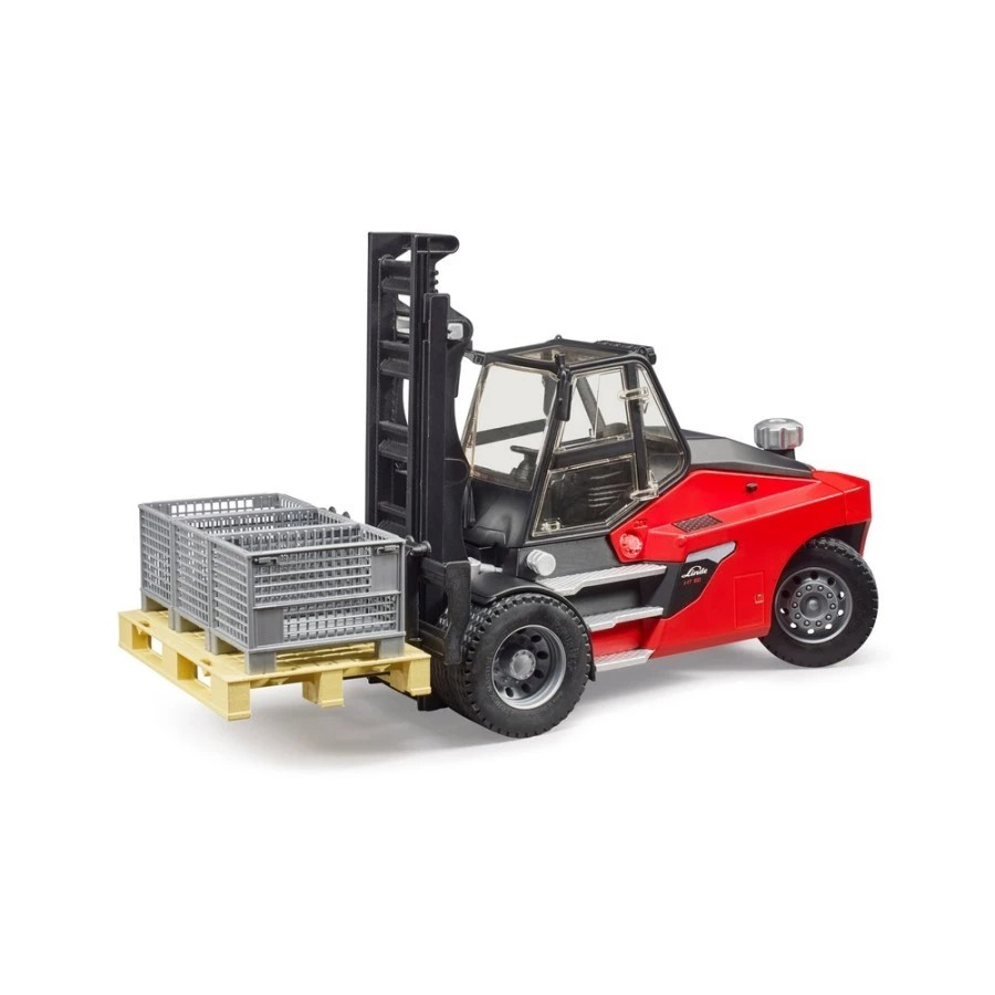 Bruder 2513 Linde HT160D Forklift Pallet & 3 Pallet - Mainan Miniatur Truk Pengangkut