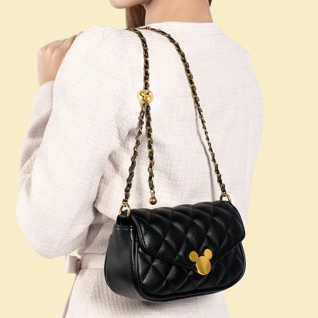 Mesuca Mickey Grid Chain Shoulder Bags - Tas Selempang Disney Premium