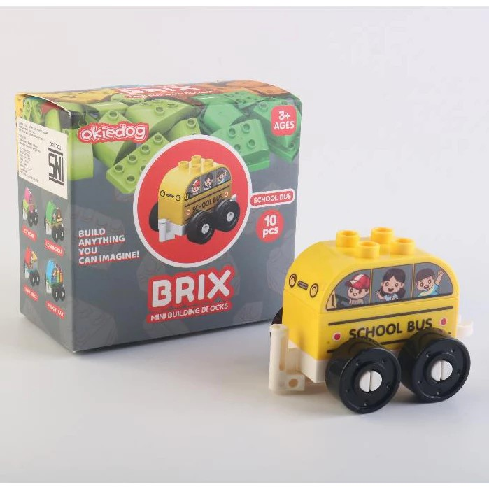 Okiedog Brix City Truck Iisi 10pcs - Mainan DIY Balok Susun Puzzle
