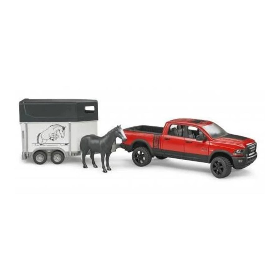 Bruder 2501 RAM 2500 Power Wagon with Horse Trailer - Mainan Miniatur Mobil & Pengangkut Kuda