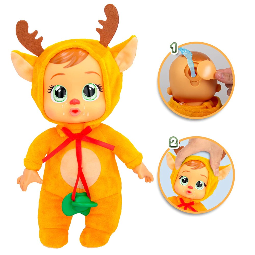 Cry Babies Tiny Cuddles Xmas - Mainan Boneka Bayi Karakter Natal Bisa Nangis
