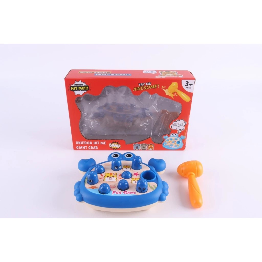 Okiedog Hit Me Giant Crab - Mainan Pukul Palu Hewan Kepiting Lucu