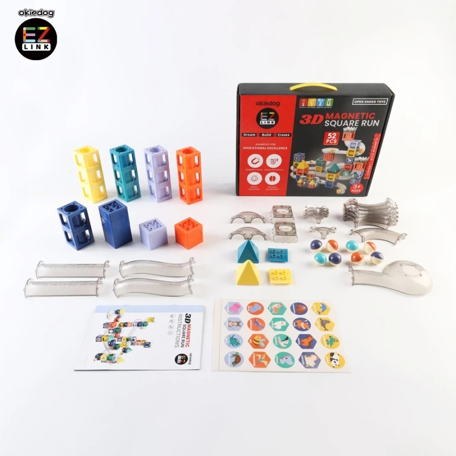 Okiedog Ezlink 3D Magnetic Marble Run with Light