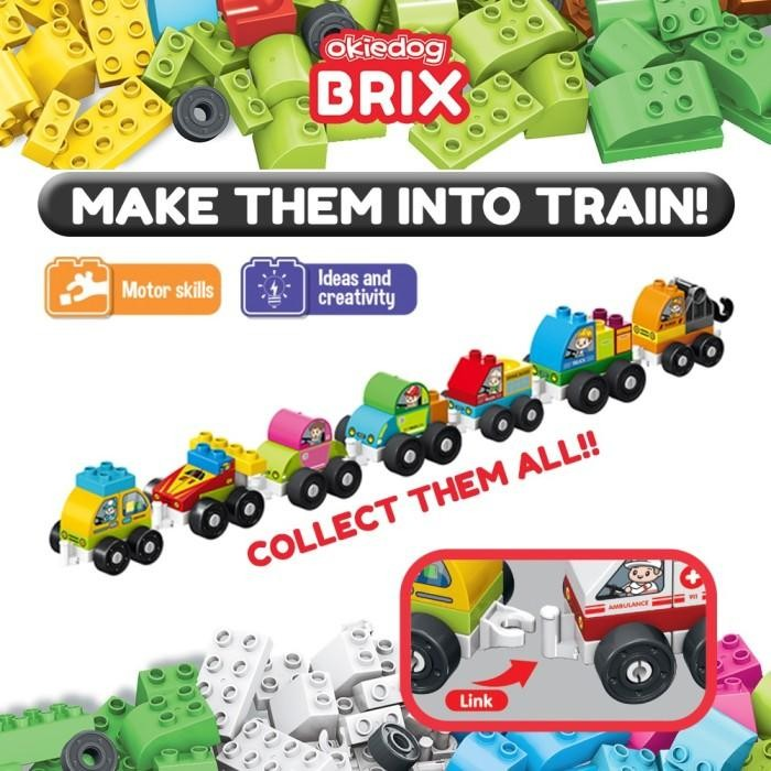 Okiedog Brix Road Rescue Truck Car 11pcs - Mainan DIY Balok Susun Puzzle