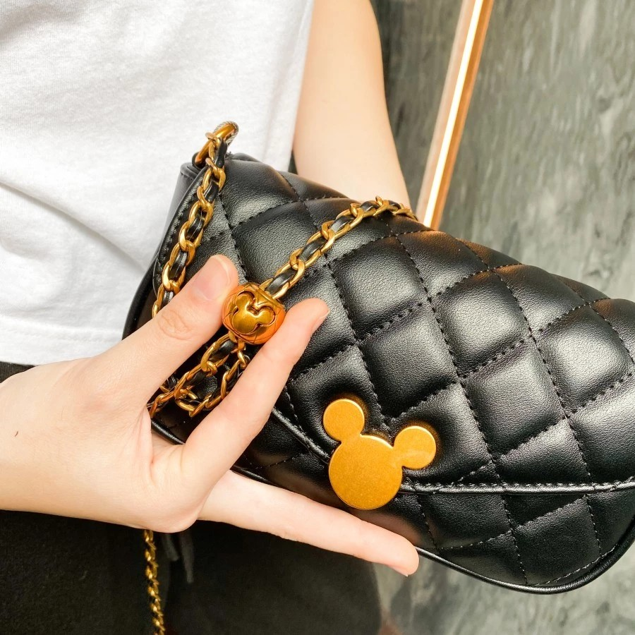 Mesuca Mickey Grid Chain Shoulder Bags - Tas Selempang Disney Premium