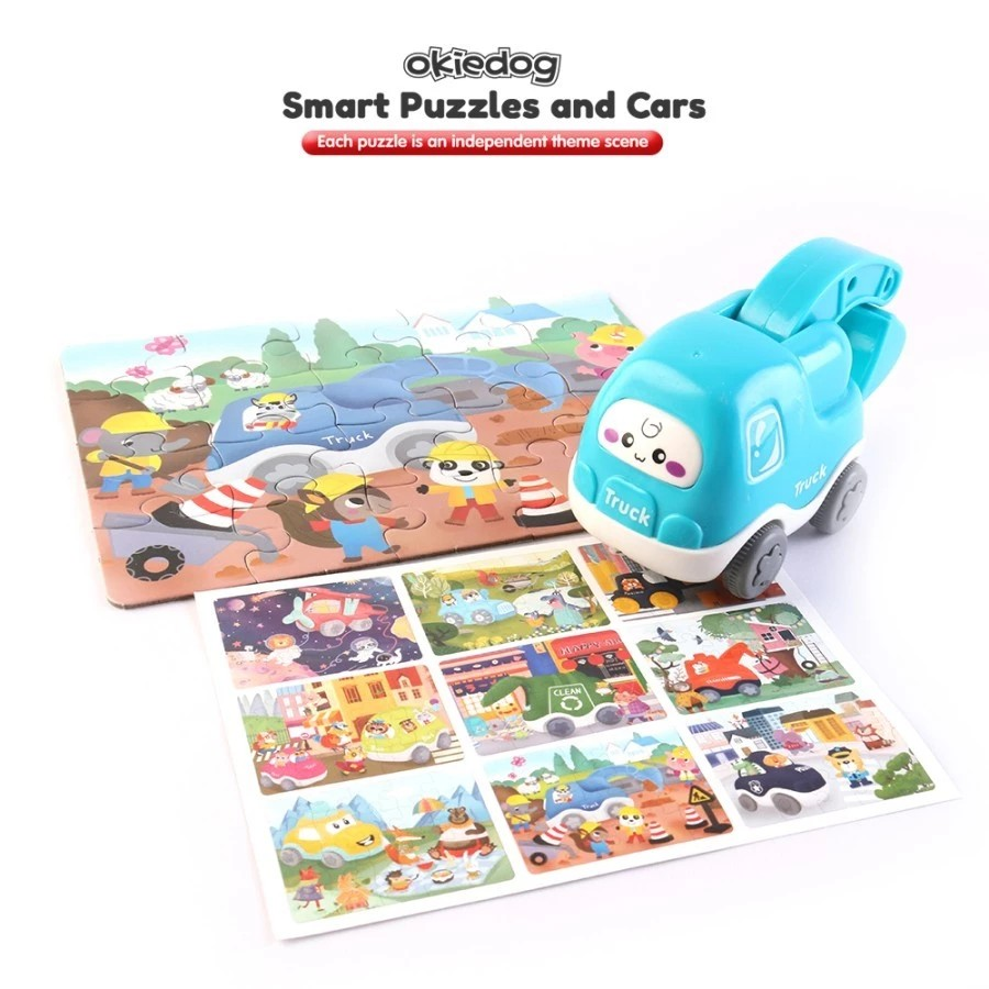 Okiedog Smart Puzzle & Cars - Mainan Bongkar Pasang Anak