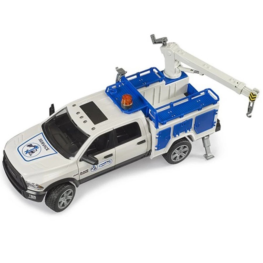 Bruder 2509 RAM 2500 Service Truck with Rotating Beacon - Mainan Miniatur Truk Servis