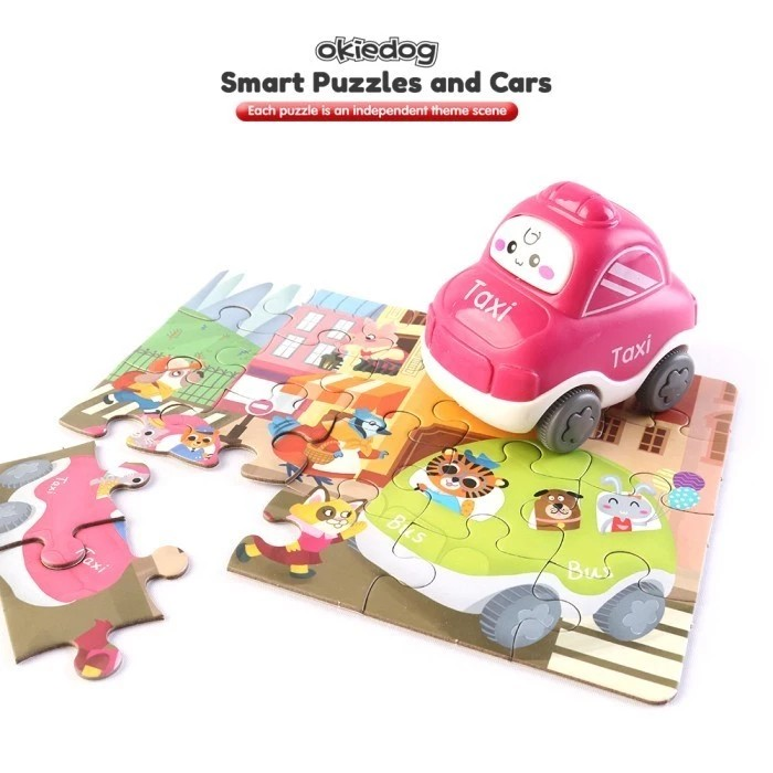 Okiedog Smart Puzzle & Cars - Mainan Bongkar Pasang Anak