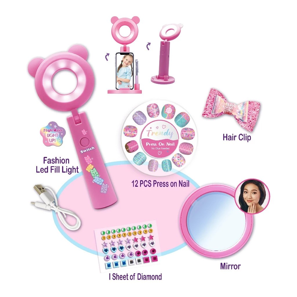 Tokidas Fashion Makeup Hair Collection - Mainan Makeup Rambut Wajah Untuk Anak Perempuan