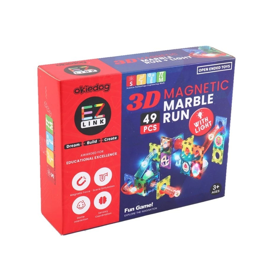 Okiedog Ezlink 3D Magnetic Marble Run with Light