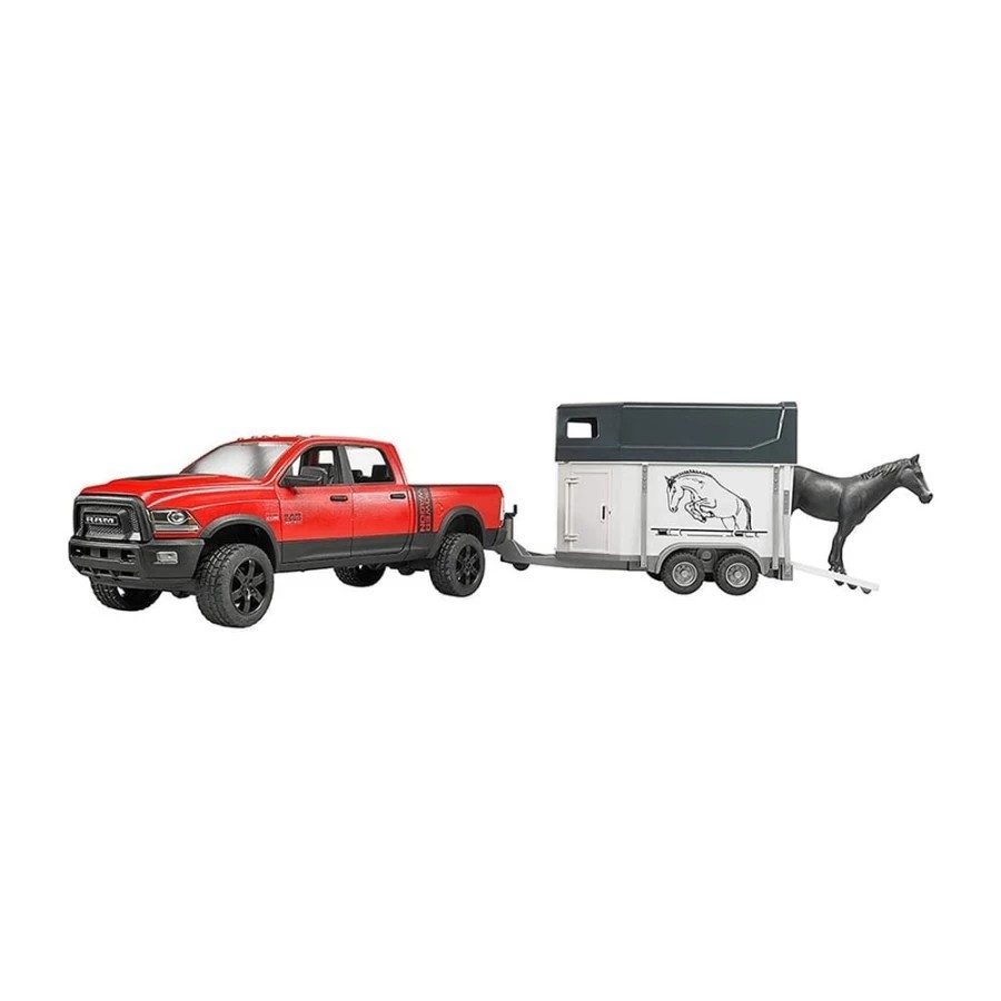 Bruder 2501 RAM 2500 Power Wagon with Horse Trailer - Mainan Miniatur Mobil & Pengangkut Kuda