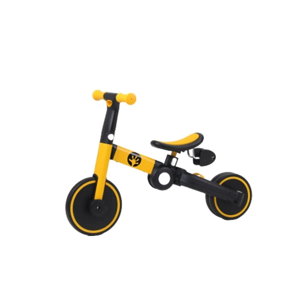 Geko 5in1 Compact Folding Trike Yellow With Stick