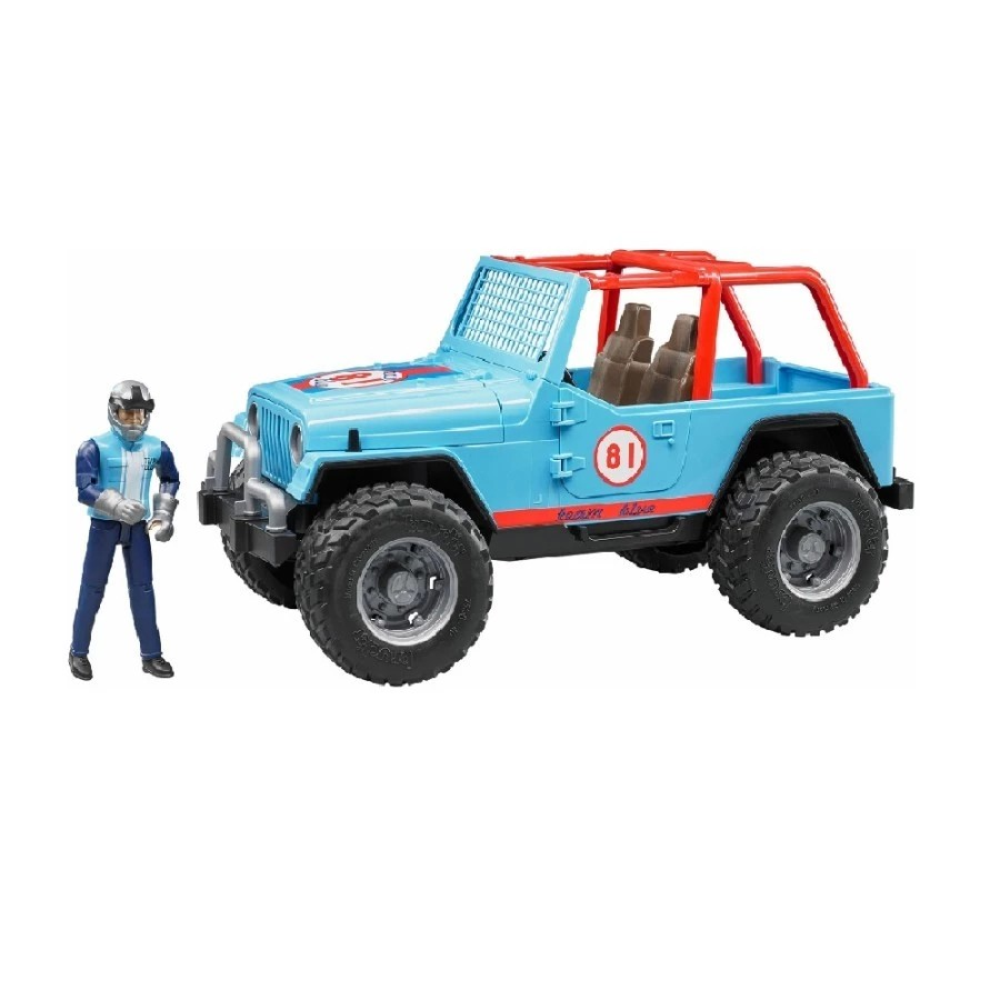 Bruder 2541 Jeep Cross Country Racer Blue with Driver - Mainan Miniatur Mobil Balap & Pengemudi